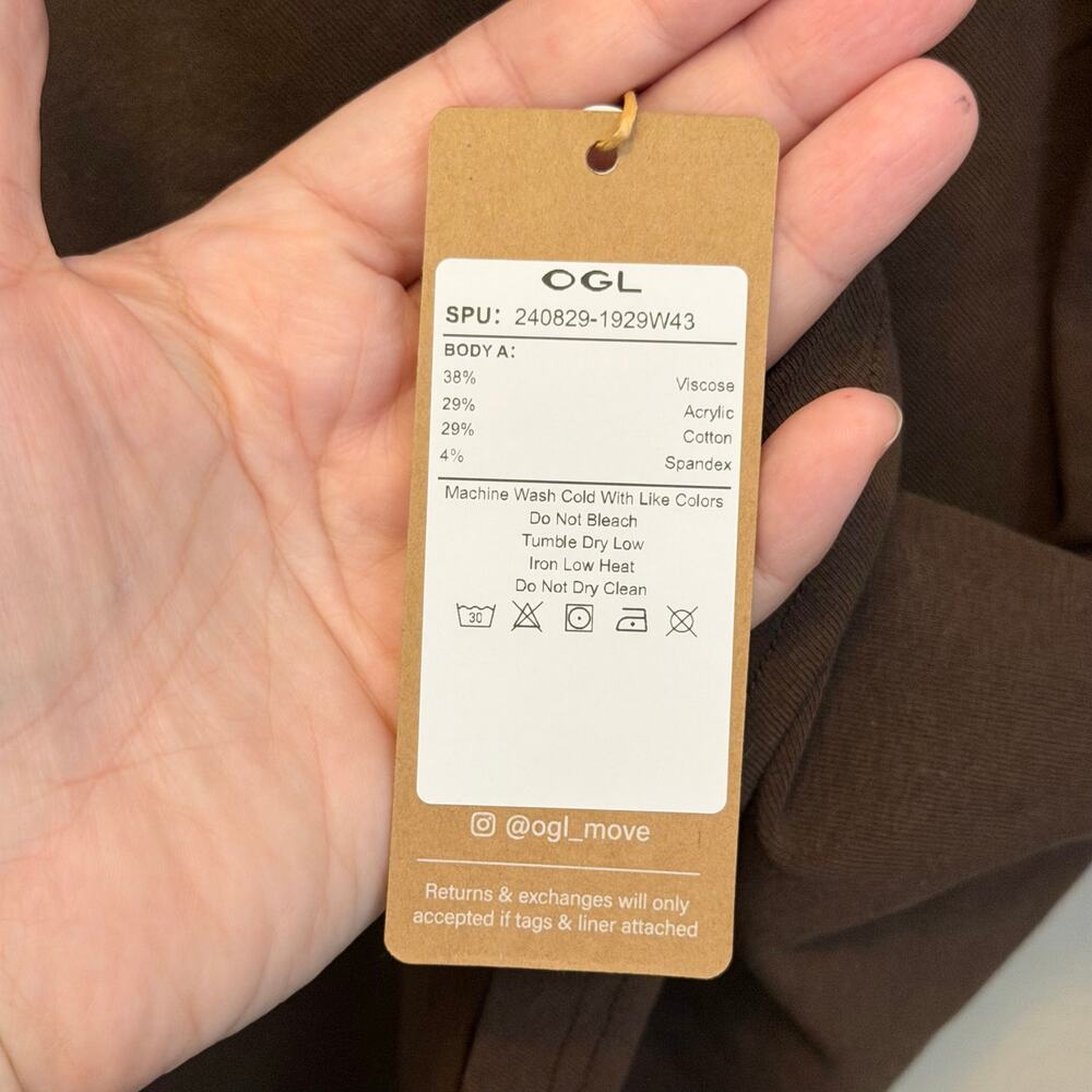 OGL Mockneck Tucks Midi Dress Medium Brown Career Office Party Cocktail NWT - Picture 4 of 6